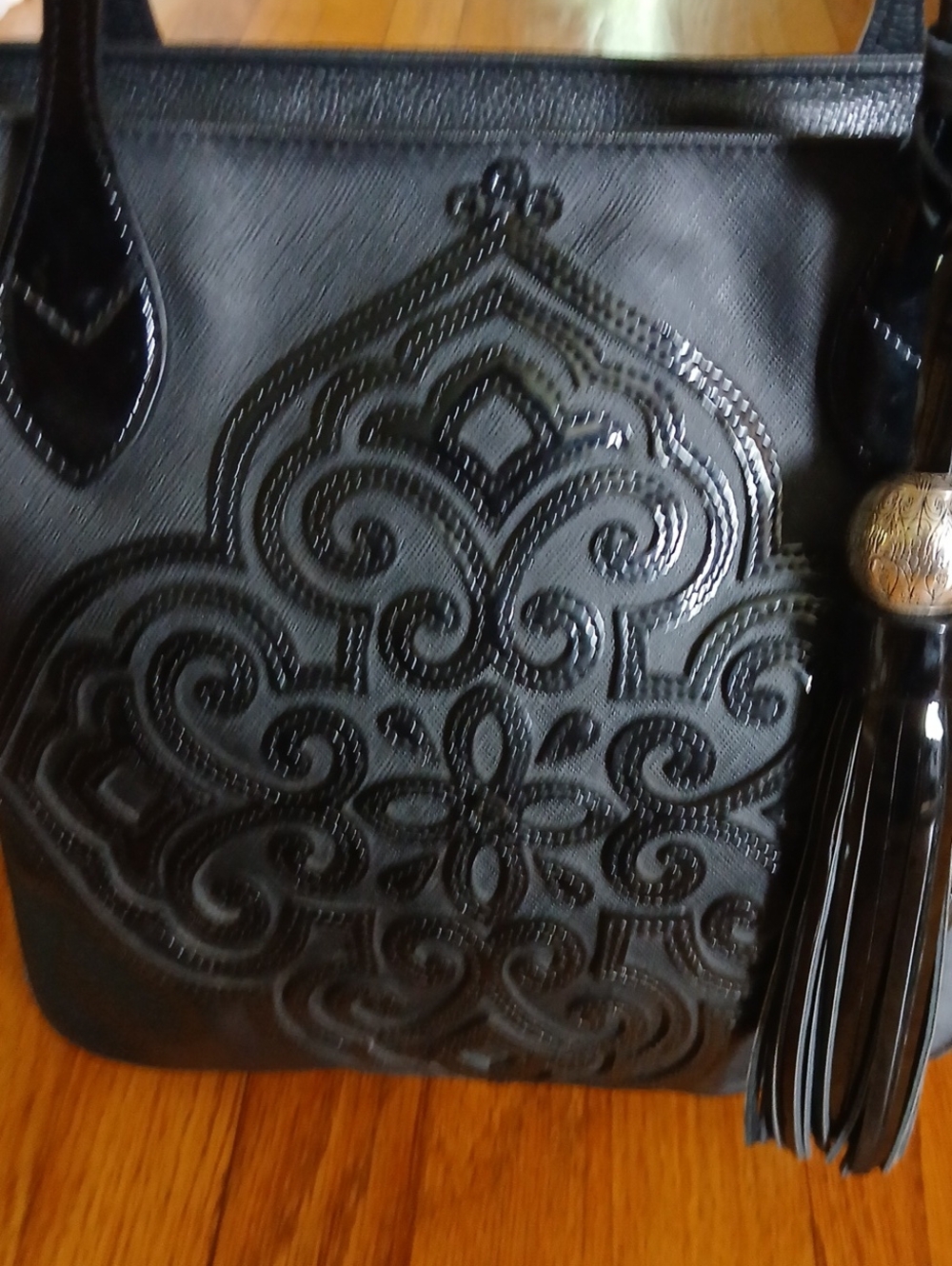 Brighton Casablanca Starla Tote in Black ■ Front Medallion and Tassel F634805 - Picture 13 of 13